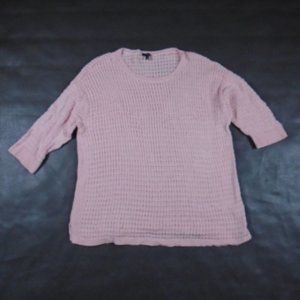 Talbots Plus Petites 3Xp Pink Knit Short Sleeve Round Neck Sweater Cotton Tencel